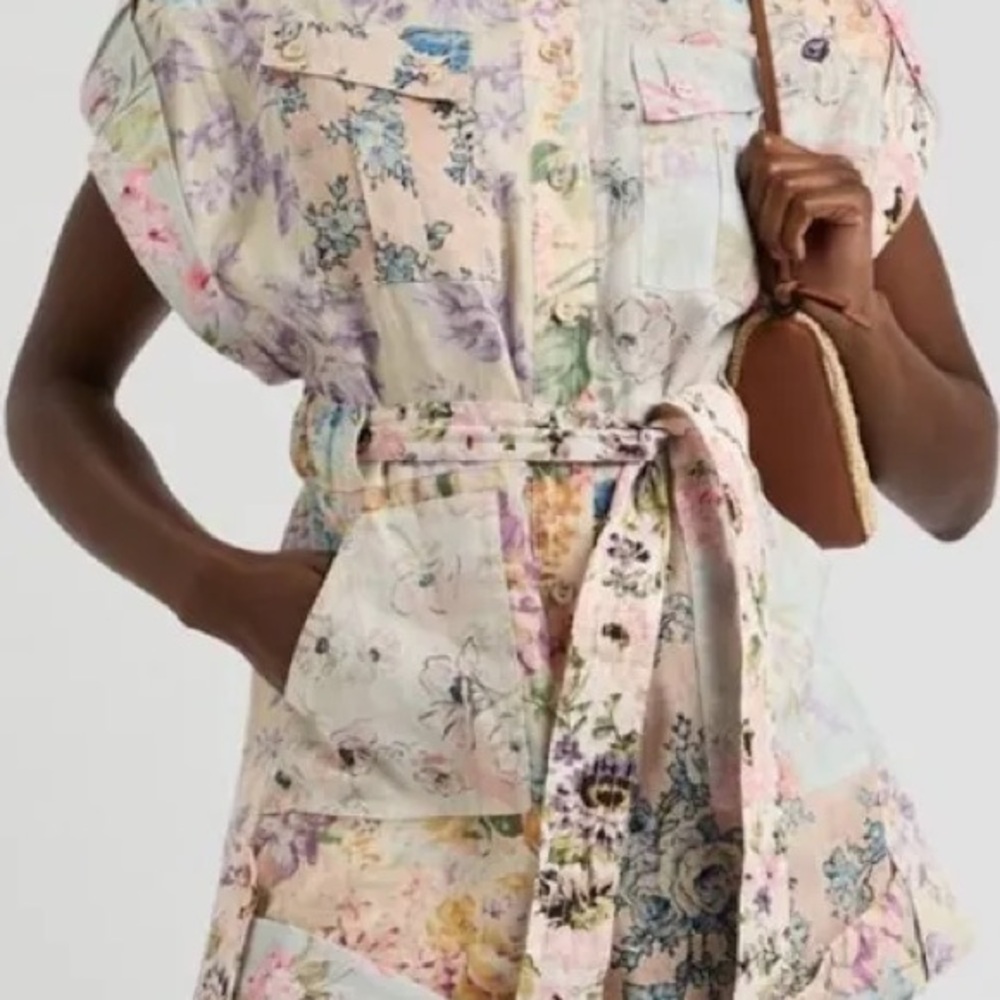 Zimmermann Multicolor Floral Collared Dress